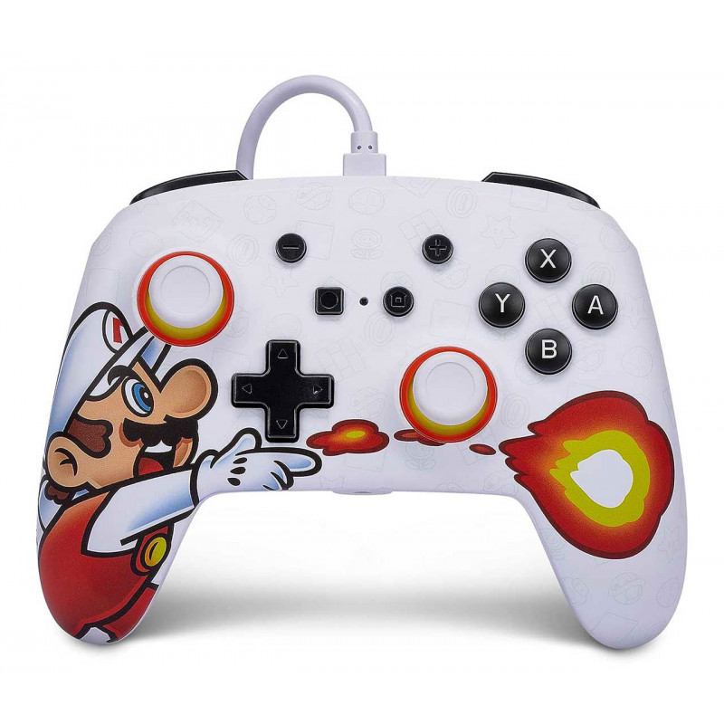 PowerA Enhanced Wired Controller and Slim Case for Nintendo Switch (Mario Fireball)