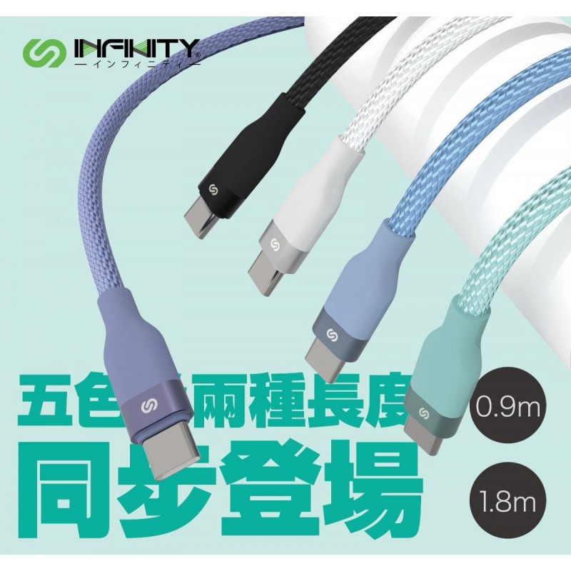 Infinity TCC324 Super Fast TYPE-C to TYPE-C Charging Cable 0.9m (Black)
